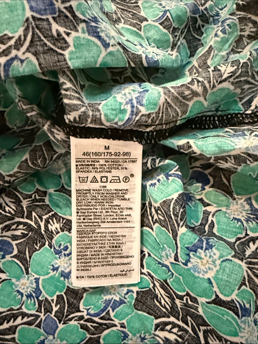 GAP Green and Black Floral Smocked Sundress - Picture 4 of 7